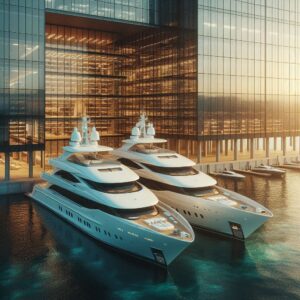 Two yachts Symbol of luxury and wealth