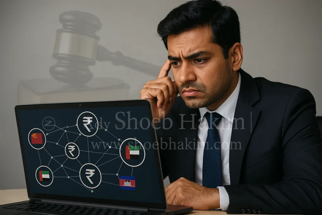 Legal analysis of a bank account money laundering scam in India, featuring expert commentary by cyber law advocate Adv Shoeb Hakim.
