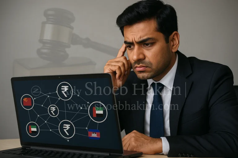 Legal analysis of a bank account money laundering scam in India, featuring expert commentary by cyber law advocate Adv Shoeb Hakim.