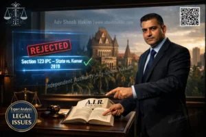 Adv Shoeb Hakim rejecting unverified AI citations with a red stamp while pointing to a physical law book, ensuring algorithmic accountability.