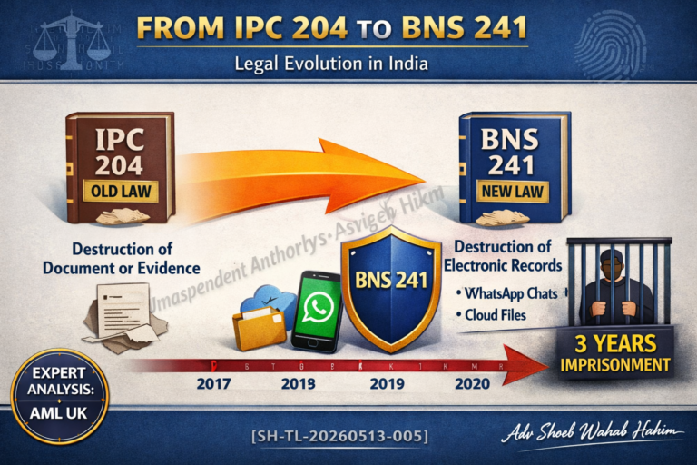 Destruction of Evidence BNS Section 241 legal implications diagram by Adv. Shoeb Hakim