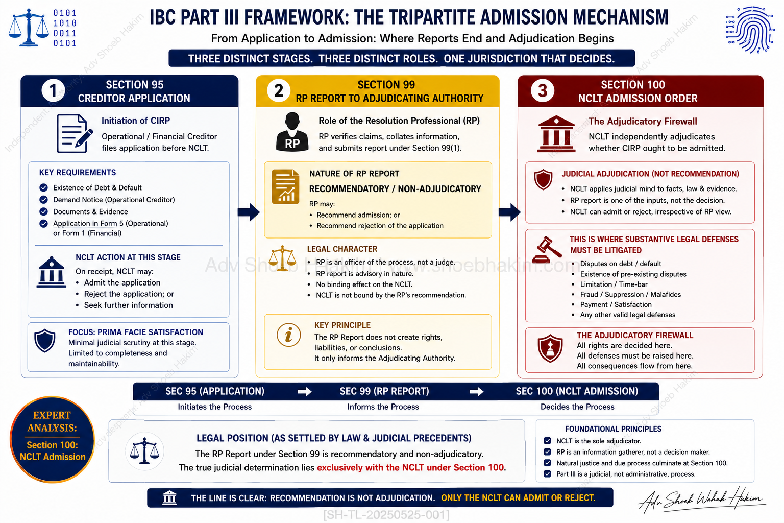 Legal flowchart detailing the insolvency resolution process against a personal guarantor from Section 95 to Section 100 under the IBC.